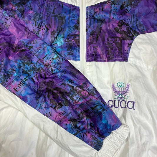Mens Gucci Style Nylon Vintage 90s Tracksuit Set Size L