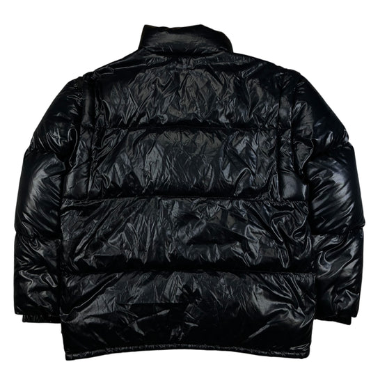 Herren Vintage Moncler Grenoble 80er Jahre Schwarze Daunenjacke Größe S