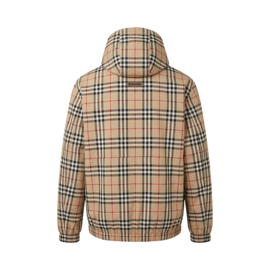 Herren Burberry Nova Check leichte Packaway Jacke mit durchgehendem Reißverschluss Größe L