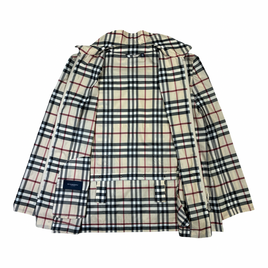 Womens Burberry Nova Check Full Zip Lightweight Packable Jacket Size M
