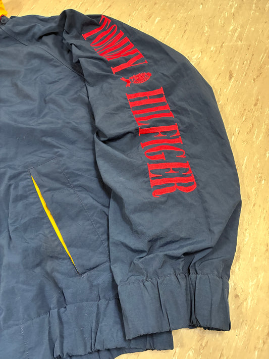 Vintage Tommy Hilfiger Jacket 90s Streetwear Windbreaker Logo Sleeve Size L