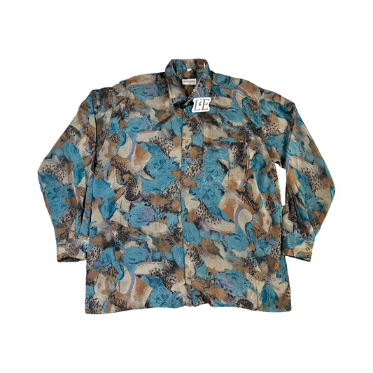 Mens Vintage Christian Dior Silk Shirt Mens Size XL