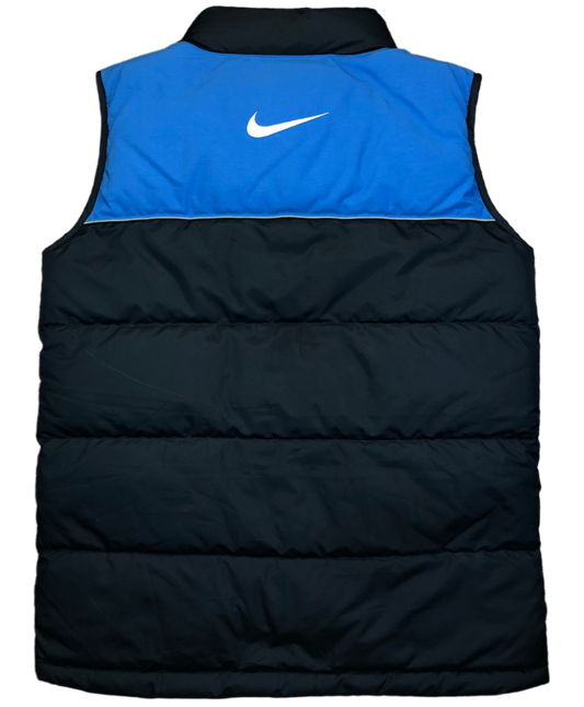 Nike blue puffer vest back view