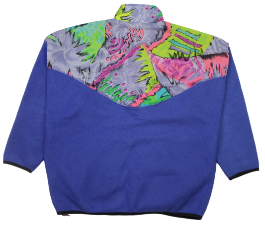 Adidas multicolor fleece jacket back view