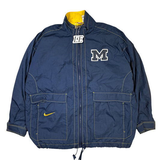 Vintage Nike 1990er Jahre University of Michigan Starter College Varsity Steppjacke Größe L
