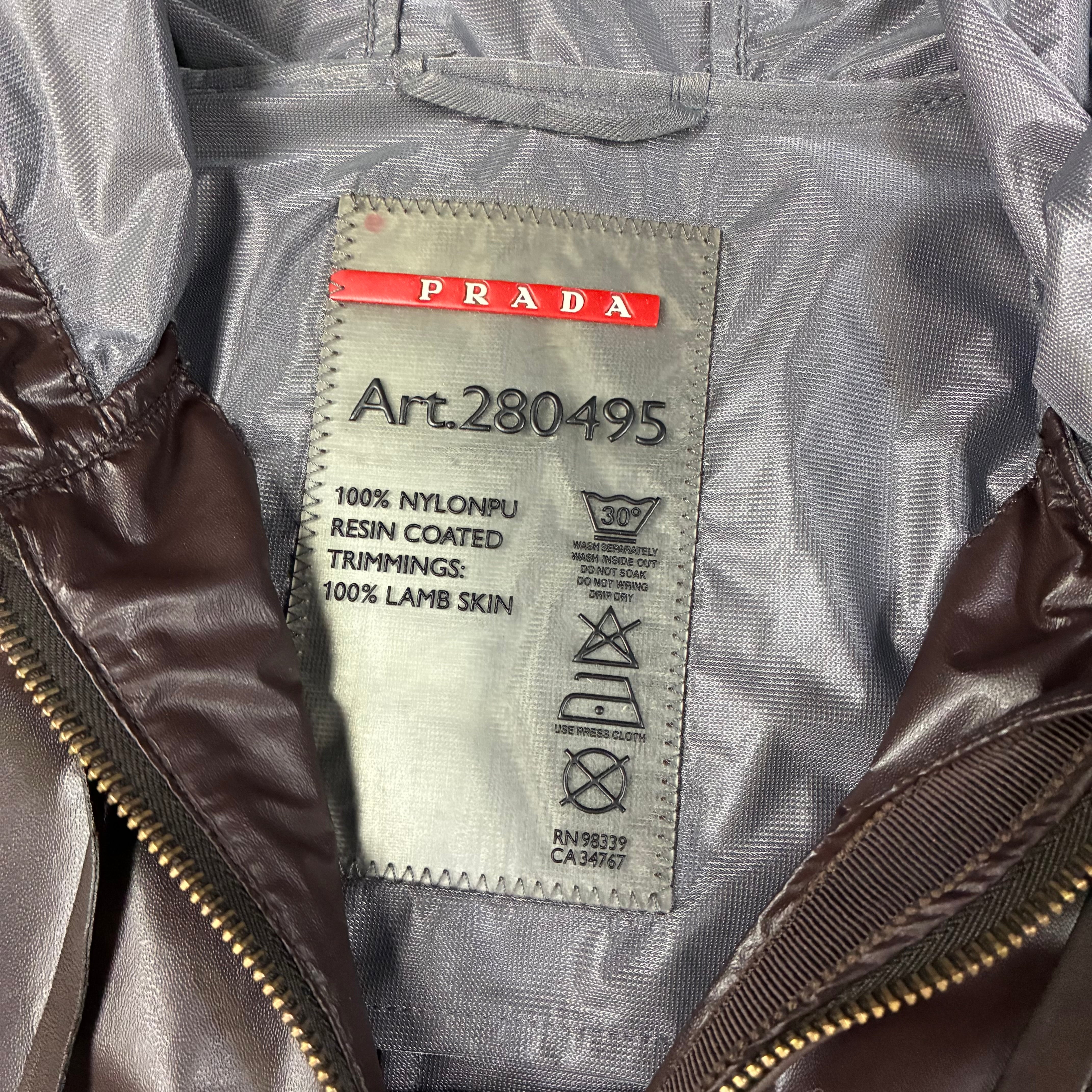 Womens Prada Re-Nylon Full Zip Rain  Jacket Size M