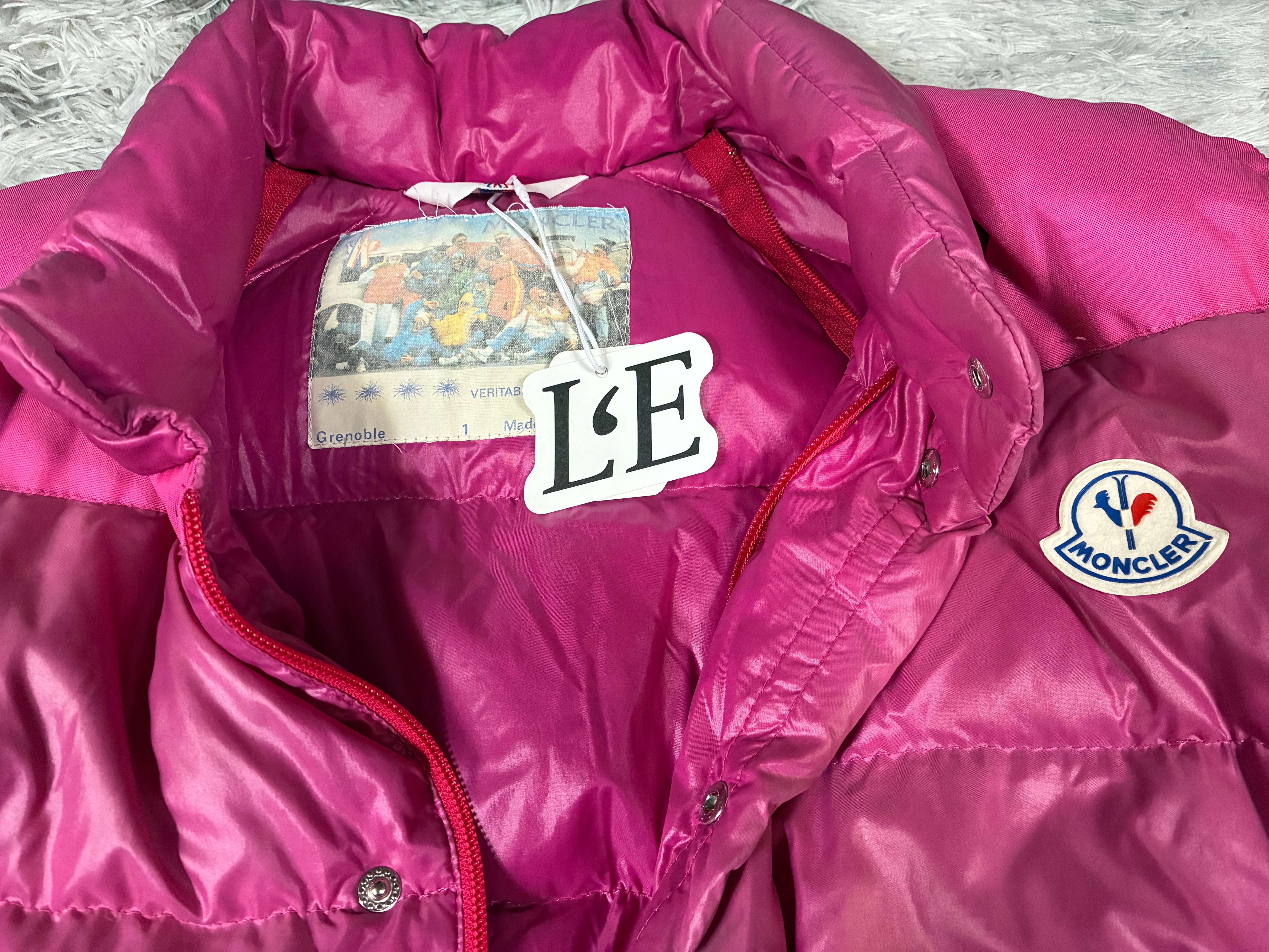 Vintage Moncler Grenoble 1980s Pink Puffer Jacket — Mens Size S