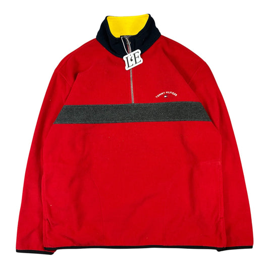 Vintage Tommy Hilfiger fleece — front view, Mens Size L