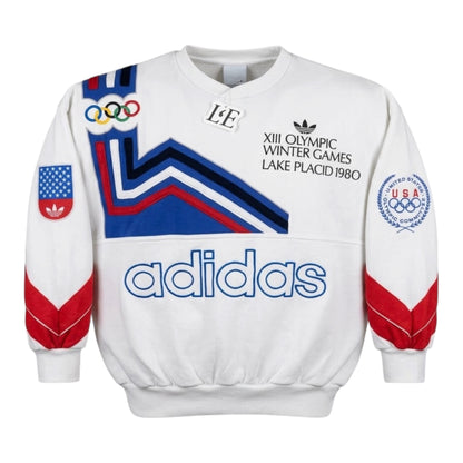 Mens Adidas Vintage USA Olympia Sweatshirt 1932 LAKE Placid Winter Size L-XL