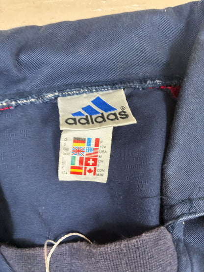 Mens Vintage Adidas Track Jacket: Black 90s 3 Stripe Windbreaker M