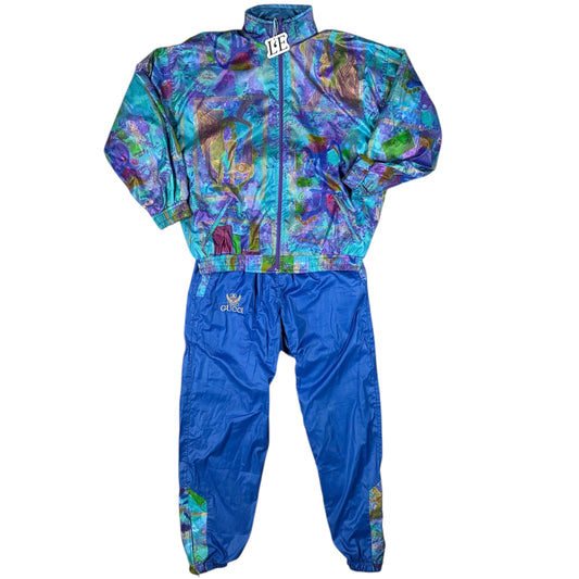 Mens Gucci Style Nylon Vintage 90s Tracksuit Set Size M