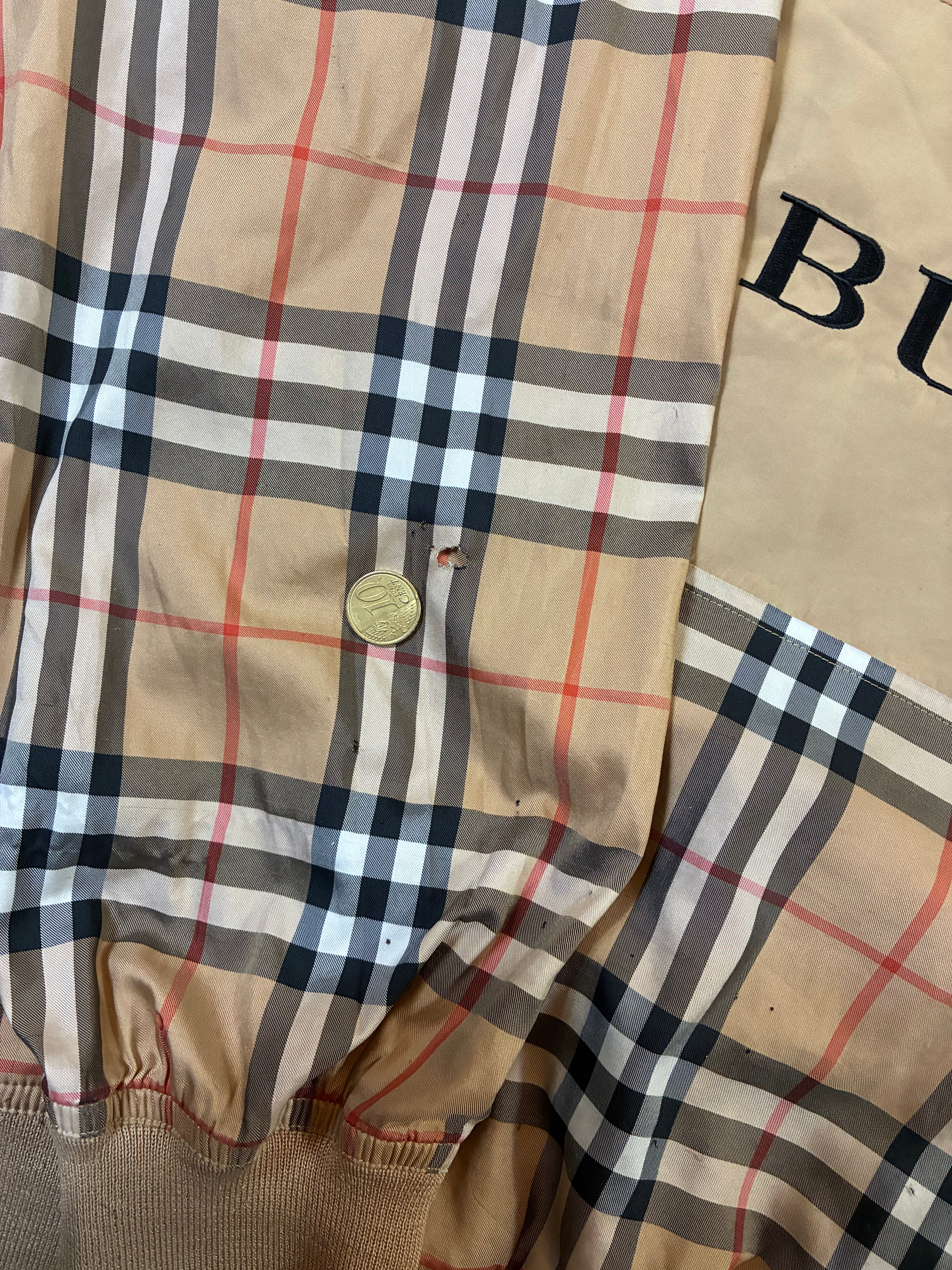 Men’s Burberry Golf Check Nova Jacket Size S-M