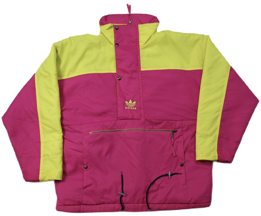 Vintage Y2K Adidas multicolor jacket — front view, Mens Size M
