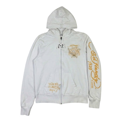 Women’s Ed Hardy Grunge Cyber Y2K Style Zip Up Hoodie Size M
