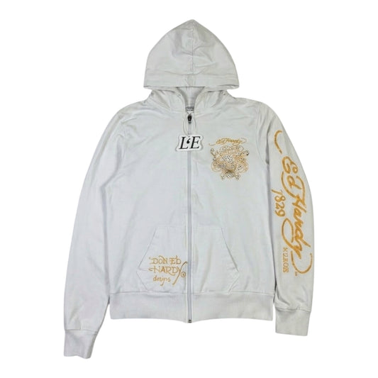 Women’s Ed Hardy Grunge Cyber Y2K Style Zip Up Hoodie Size M