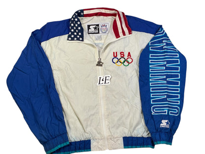 Mens Vintage Starter  1996 USA Olympic Swimming Team Jacket Size L