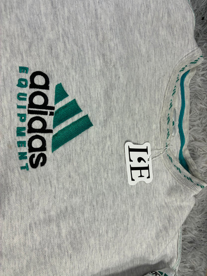 Vintage Men’s 90s  Adidas Equipment Grey Sweatshirt Size  M