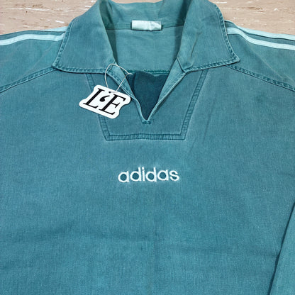 Mens Vintage Adidas Track Jacket: Black 90s 3 Stripe Windbreaker Size M