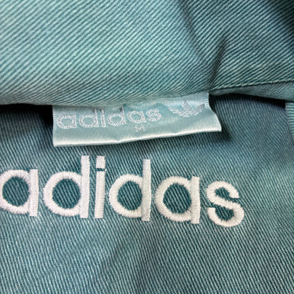 Mens Vintage Adidas Track Jacket: Black 90s 3 Stripe Windbreaker Size M
