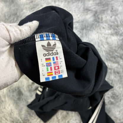 Mens Vintage Adidas Track Jacket: Black 90s 3 Stripe Windbreaker L