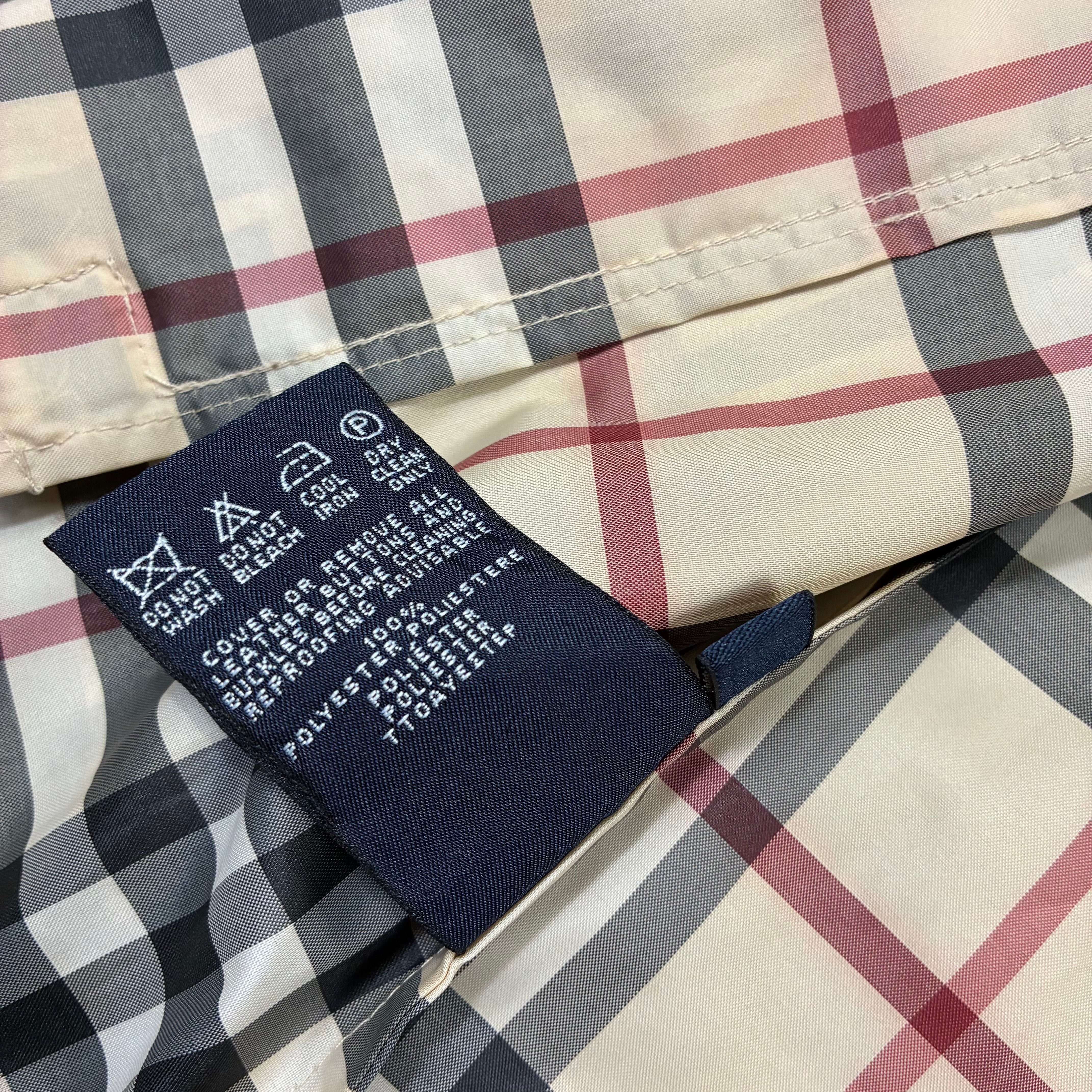 Womens Burberry Nova Check Full Zip Lightweight Packable Jacket Size M