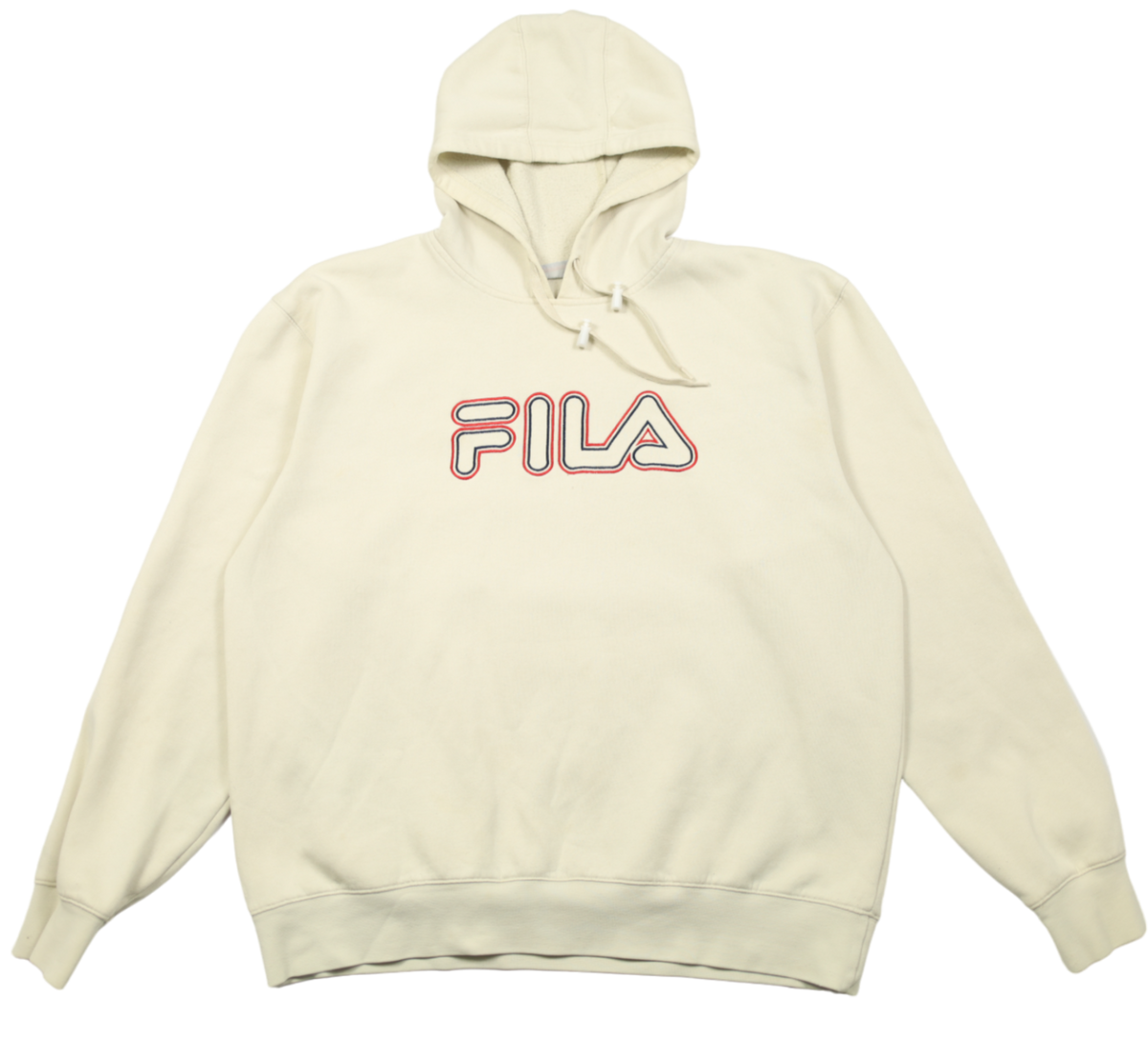 Vintage Fila white hoodie — front view