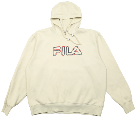 Vintage Fila white hoodie — front view