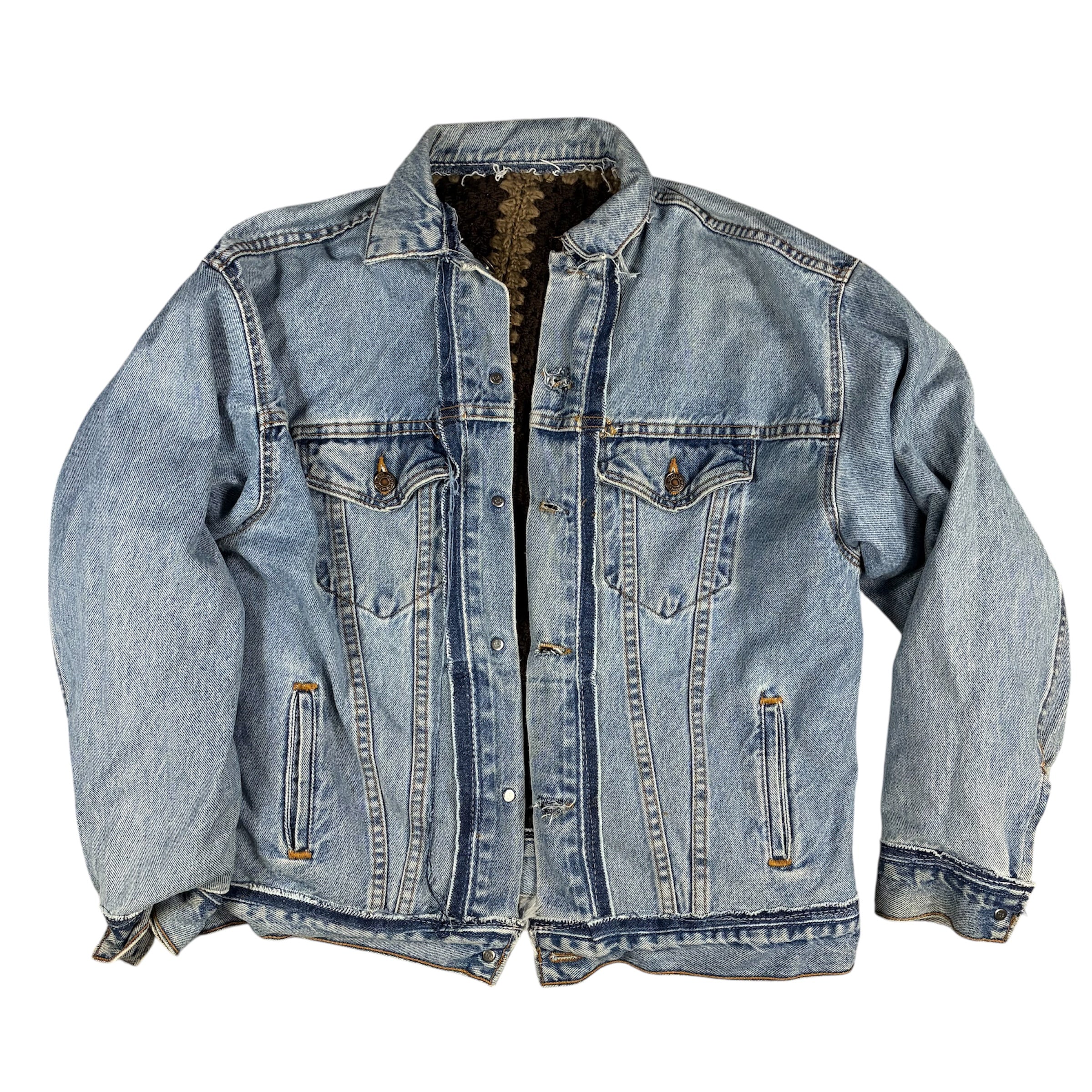 UPCYCLED! Levi's Denim Jacket  Handmade American Cowboy Style Size M