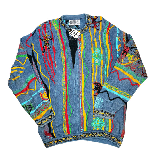 Vintage 90er Coogi 3D-Strickpullover aus Baumwolle Größe XL