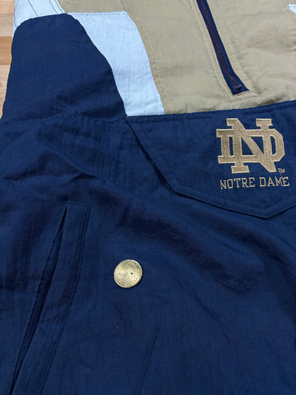 Mens Vintage 1990s Notre Dame Fighting Irish Starter Quarter Zip Puffer Jacket Size L-XL