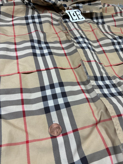 Herren Burberry Nova Check leichte Packaway Jacke mit durchgehendem Reißverschluss Größe L