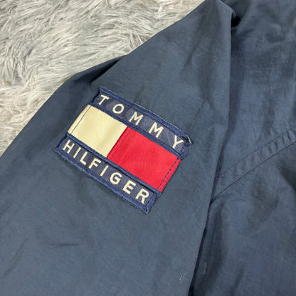 Herren Vintage 90er Jahre Tommy Hilfiger Windbreaker Jacke Größe M