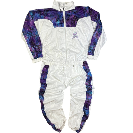 Mens Gucci Style Nylon Vintage 90s Tracksuit Set Size L