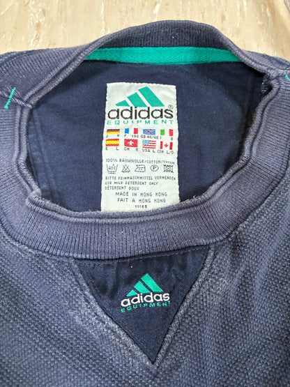 Vintage Men’s 90s  Adidas Equipment Blue Sweatshirt Size M