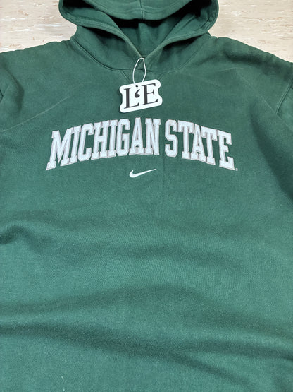 Men’s Vintage 90s Nike Michigan State Green Colour Hoodie Size S-M