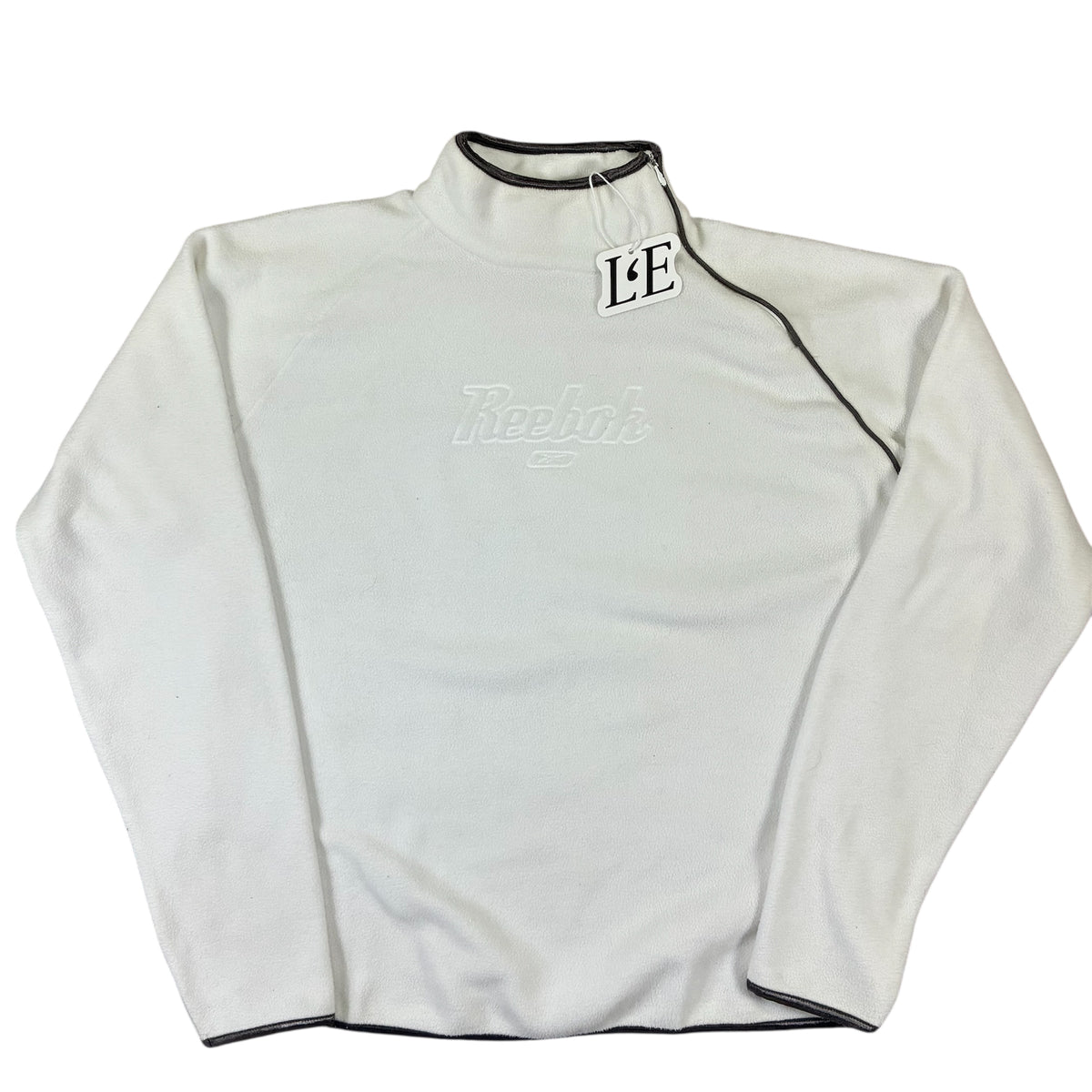 Vintage Womens Reebok fleece jacket — front view, Size L