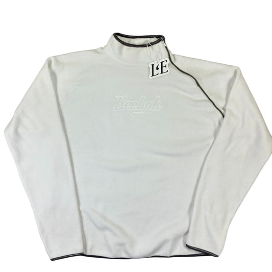 Vintage Womens Reebok fleece jacket — front view, Size L