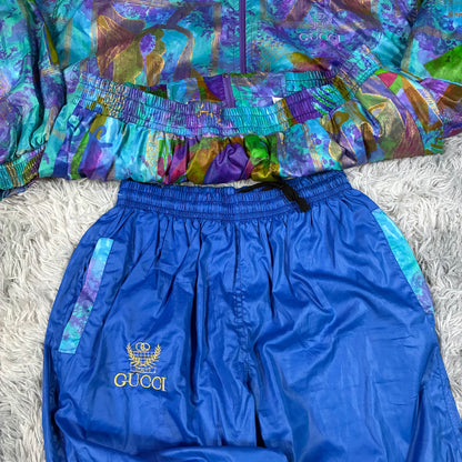 Mens Gucci Style Nylon Vintage 90s Tracksuit Set Size M