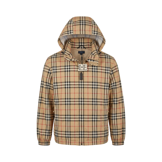 Herren Burberry Nova Check leichte Packaway Jacke mit durchgehendem Reißverschluss Größe L