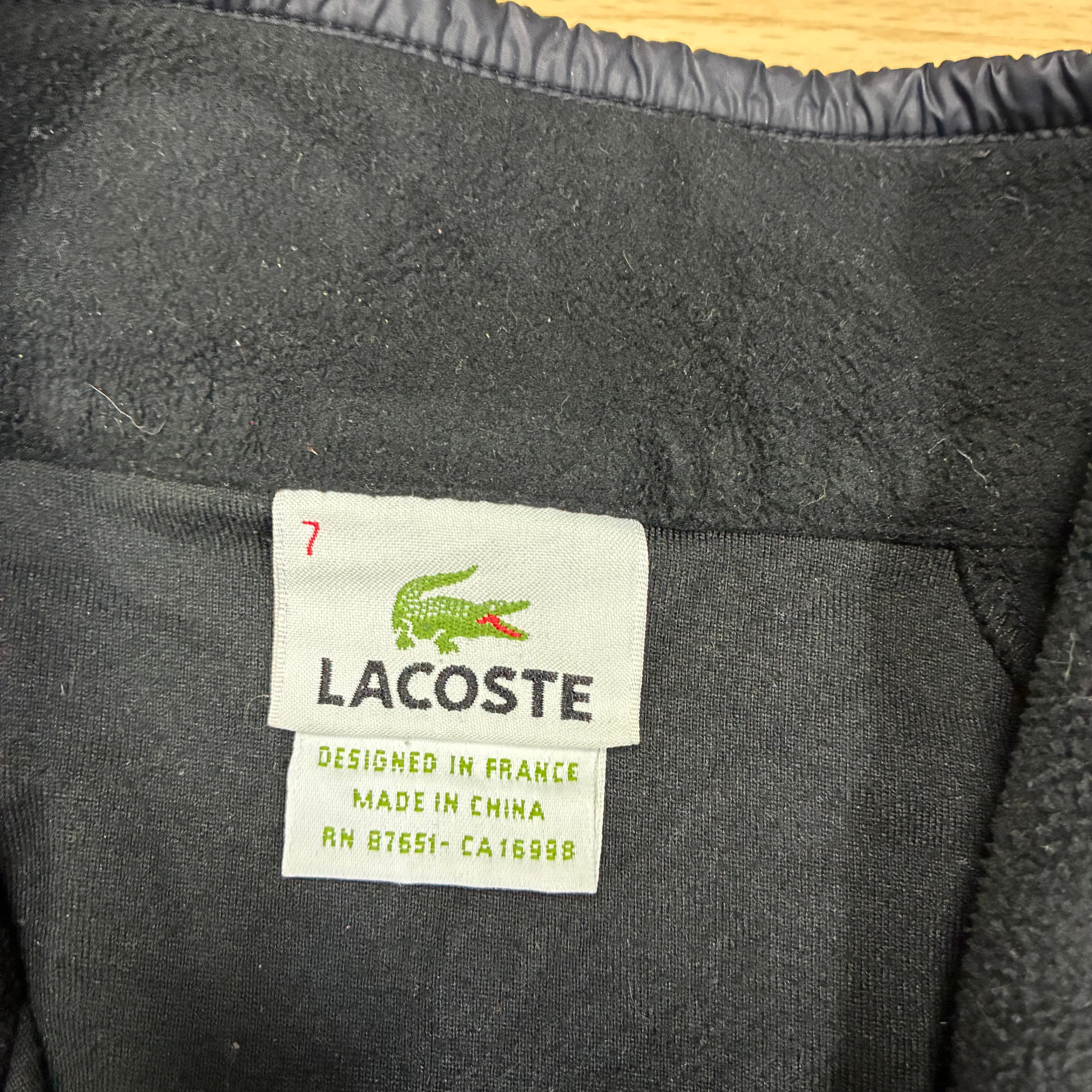 Mens Vintage Lacoste 1/4 Zip Sweatshirt Black Size M