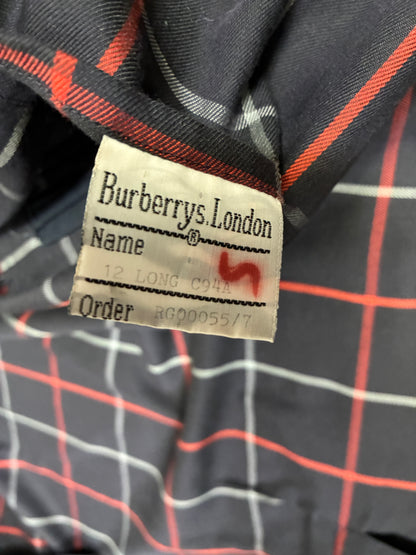 Vintage Women’s  Burberrys Black Nova Check Trench Coat Size M