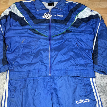 Adidas nylon tracksuit size tag close-up