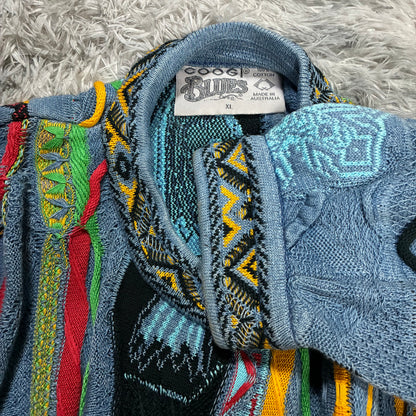 Vintage 90s Coogi 3D Knit Cotton Sweater Size XL