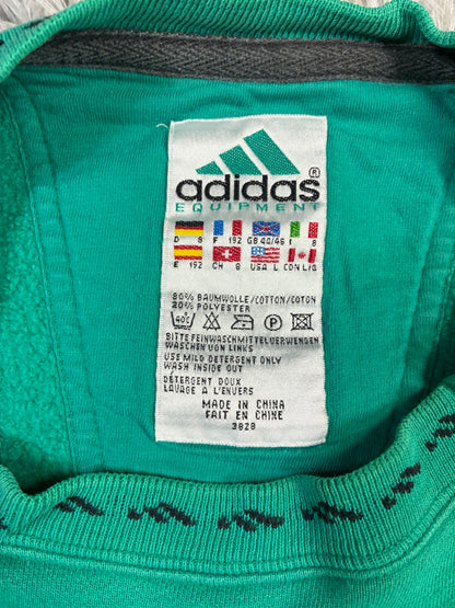 Vintage Mens 90s  Adidas Equipment Green Sweatshirt Size  M