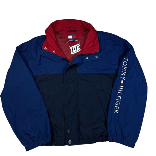 Herren Vintage 90er Tommy Hilfiger Windbreaker Jacke Größe XL
