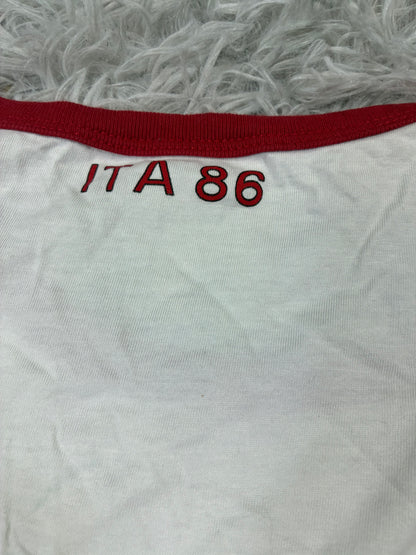 Damen Prada Luna Rossa Flag ITA 86 T-Shirt Größe S