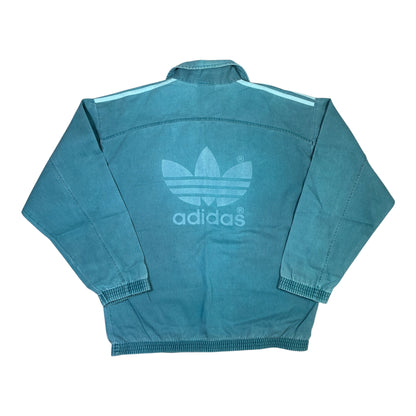 Mens Vintage Adidas Track Jacket: Black 90s 3 Stripe Windbreaker Size M