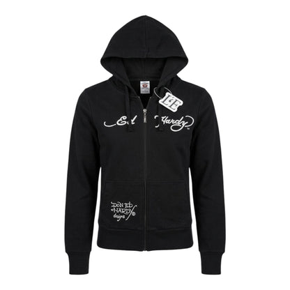 Women’s Ed Hardy Grunge Cyber Y2K Style Zip Up Hoodie Size M