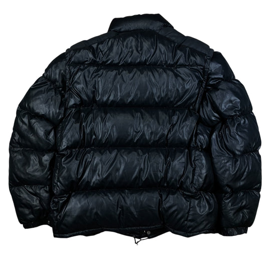 Herren Vintage Moncler Grenoble 80er Jahre Schwarze Daunenjacke Größe XL