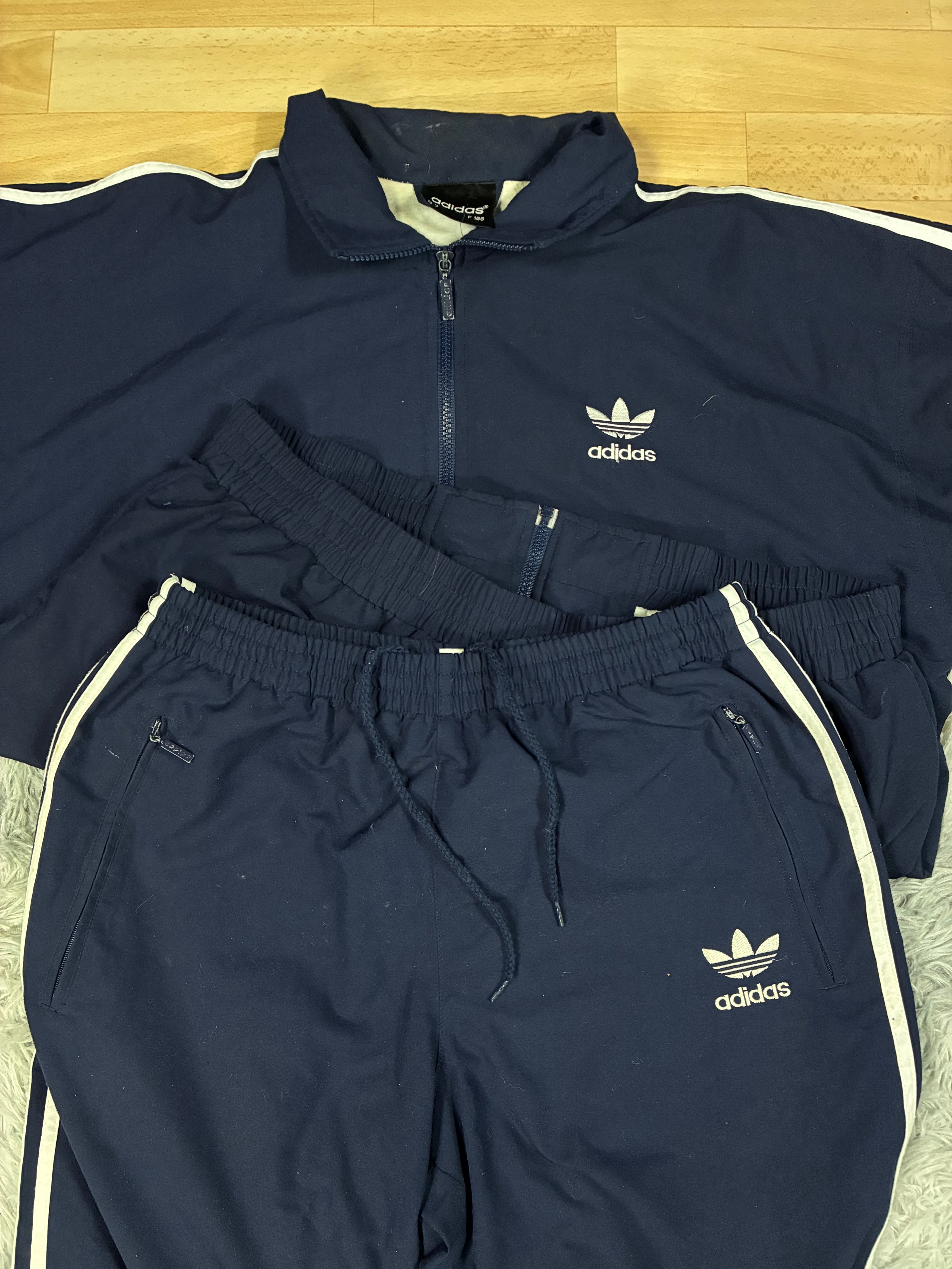 Mens Adidas Nylon Vintage 90s Tracksuit Set Size M